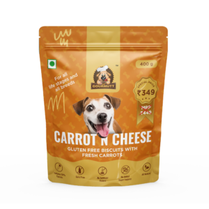 Carrot and cheese gluten free dog biscuits