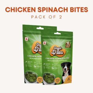 Doggie D'Lites Grain Free Chicken Spinach Bites for Dogs and Puppies (Pack of 2)